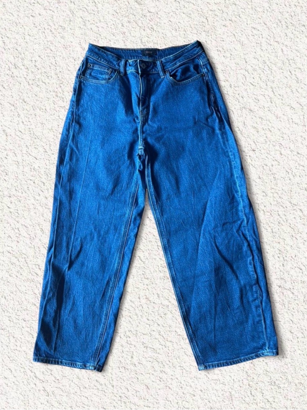Quince Baggy Dark Blue Denim Waistband Jeans